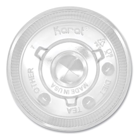 Karat PET Lids, Fits 12 oz to 22 oz Double Poly Paper Cold Cups, Flat Lid, Clear, 1000PK C-KCL90